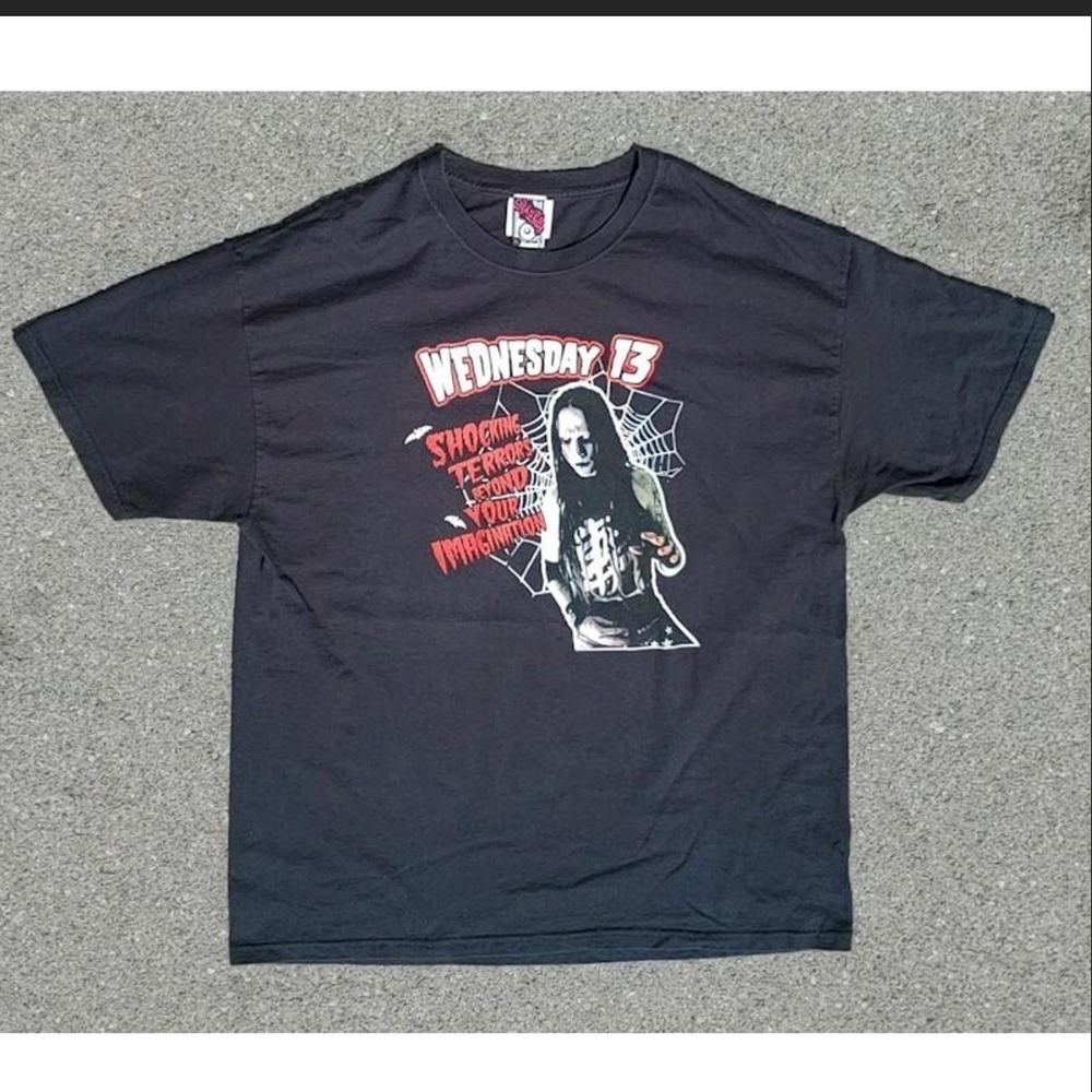 Vtg 2000s Wednesday 13 Horror Rock Band T-Shirt XL Murderdolls Goth Punk Black